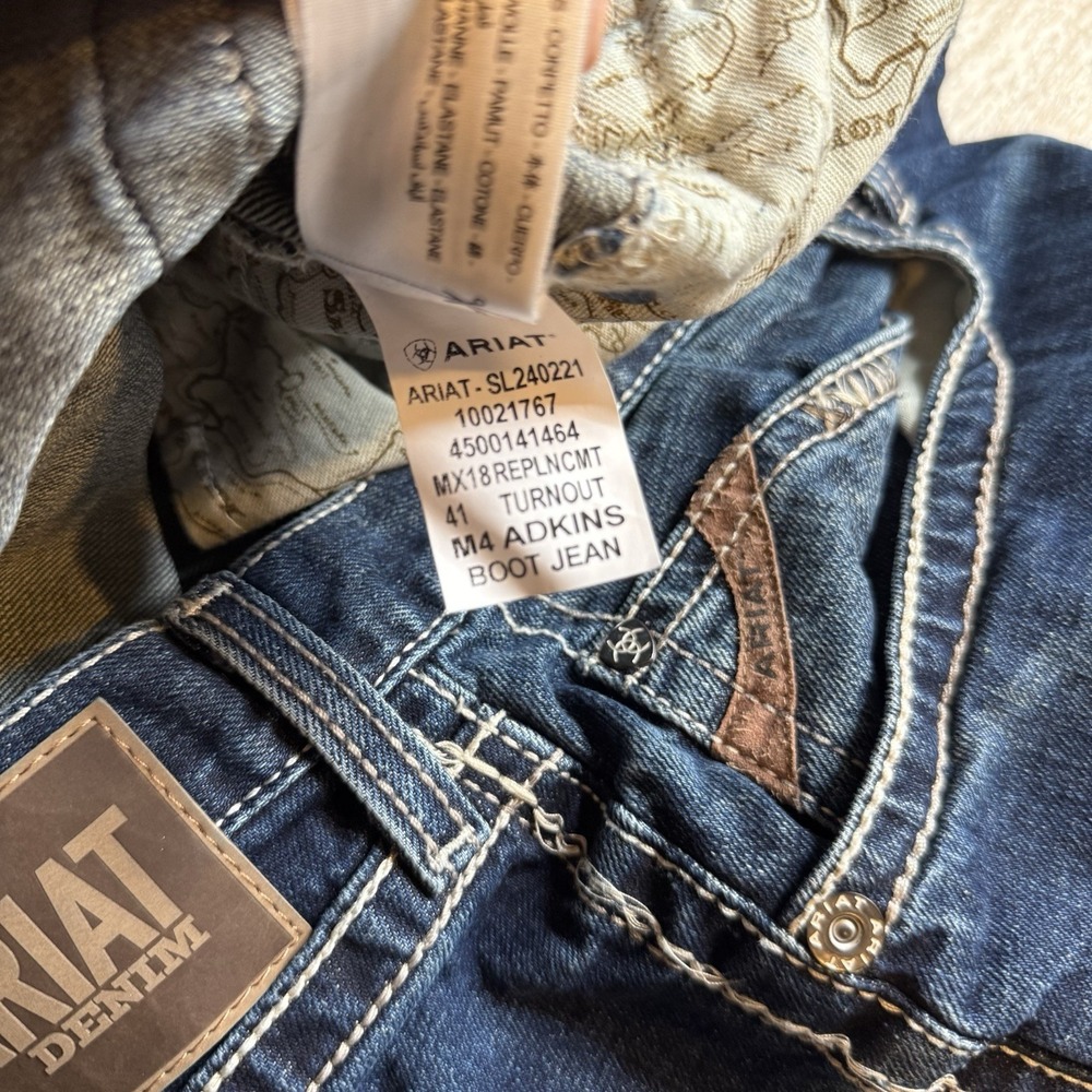 Ariat Men's M4 Legacy Stretch Relaxed Boot Cut Jeans Size 44x30 Rodeo Work - Picture 4 of 6
